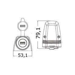 OSCULATI Prise USB En Saillie -Camping Fournitures Soldes Boutique osculati prise usb en saillie 1